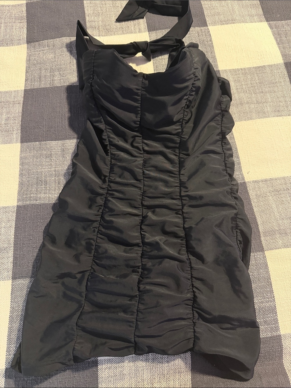 Black Ruched Halter Swimsuit - Picture 9 of 12